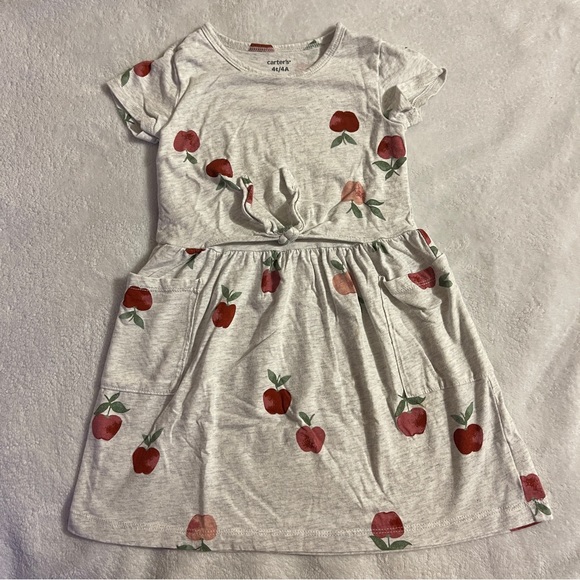 Carter's Apple Print Jersey Dress - Picture 5 of 5